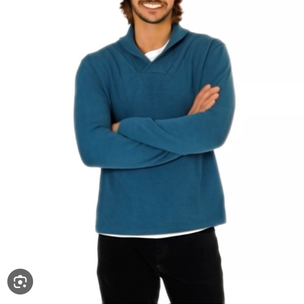 A/X Armani Exchange Teal V-Neck Sweater, Deep Teal 100% softest merino wool, M